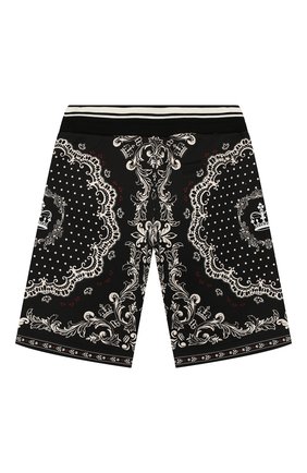 Детские хлопковые шорты DOLCE & GABBANA черно-белого цвета по цене 12600 руб., арт. L4JQF0/G7VEU/2-6 | Фото 2 Детские хлопковые шорты DOLCE & GABBANA черно-белого цвета, арт. L4JQF0/G7VEU/2-6 | Фото 2
