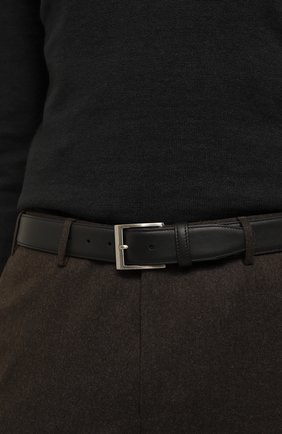 Мужской кожаный ремень CANALI черного цвета, арт. 50C/KA00025 | Фото 2 (Случай: Формальный; Материал: Натуральная кожа)