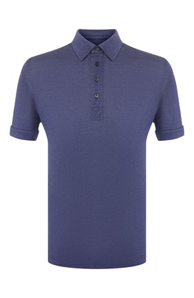 Мужское льняное поло ERMENEGILDO ZEGNA синего цвета по цене 29950 руб., арт. UU564/723 | Фото 1 Мужское льняное поло ERMENEGILDO ZEGNA синего цвета, арт. UU564/723 | Фото 1 (Материал внешний: Лен; Длина (для топов): Стандартные; Рукава: Короткие; Застежка: Пуговицы)
