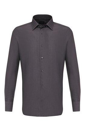 Мужская хлопковая сорочка ERMENEGILDO ZEGNA темно-серого цвета по цене 26100 руб., арт. 701356/9MS0PA | Фото 1 Мужская хлопковая сорочка ERMENEGILDO ZEGNA темно-серого цвета, арт. 701356/9MS0PA | Фото 1