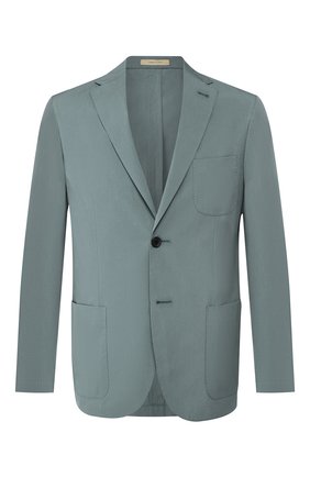 Мужской пиджак из смеси хлопка и шелка CORNELIANI зеленого цвета по цене 73150 руб., арт. 85X576-0113000/90 | Фото 1 Мужской пиджак из смеси хлопка и шелка CORNELIANI зеленого цвета, арт. 85X576-0113000/90 | Фото 1