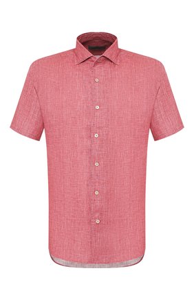 Мужская льняная рубашка CORNELIANI красного цвета по цене 29100 руб., арт. 85I126-0111912/00 | Фото 1 Мужская льняная рубашка CORNELIANI красного цвета, арт. 85I126-0111912/00 | Фото 1 (Мужское Кросс-КТ: Рубашка-одежда; Рукава: Короткие; Материал внешний: Лен; Длина (для топов): Стандартные; Принт: Однотонные; Случай: Повседневный; Воротник: Акула)
