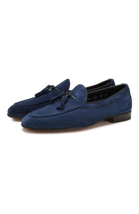 Мужские замшевые лоферы SANTONI темно-синего цвета по цене 46700 руб., арт. MCNC13904LA3SR0VU43 | Фото 1 Мужские замшевые лоферы SANTONI темно-синего цвета, арт. MCNC13904LA3SR0VU43 | Фото 1
