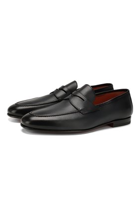 Мужские кожаные пенни-лоферы SANTONI темно-синего цвета по цене 63850 руб., арт. MCNC15609SA3EGATU53 | Фото 1 Мужские кожаные пенни-лоферы SANTONI темно-синего цвета, арт. MCNC15609SA3EGATU53 | Фото 1