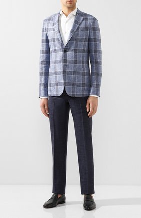 Мужские кожаные пенни-лоферы SANTONI темно-синего цвета по цене 63850 руб., арт. MCNC15609SA3EGATU53 | Фото 2 Мужские кожаные пенни-лоферы SANTONI темно-синего цвета, арт. MCNC15609SA3EGATU53 | Фото 2