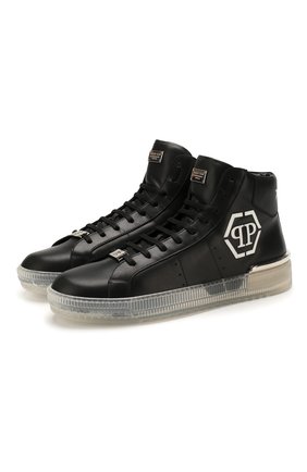 Мужские кожаные кеды PHILIPP PLEIN черного цвета по цене 67950 руб., арт. S20S MSC2738 PLE075N | Фото 1 Мужские кожаные кеды PHILIPP PLEIN черного цвета, арт. S20S MSC2738 PLE075N | Фото 1