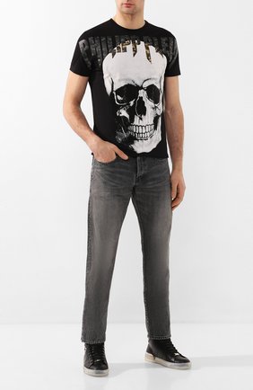 Мужские кожаные кеды PHILIPP PLEIN черного цвета по цене 67950 руб., арт. S20S MSC2738 PLE075N | Фото 2 Мужские кожаные кеды PHILIPP PLEIN черного цвета, арт. S20S MSC2738 PLE075N | Фото 2