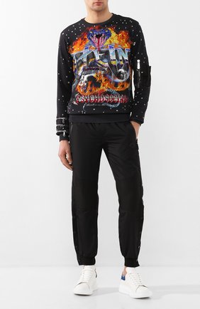 Мужской хлопковый свитшот PHILIPP PLEIN черного цвета по цене 67950 руб., арт. S20C MJO0671 PJO002N | Фото 2 Мужской хлопковый свитшот PHILIPP PLEIN черного цвета, арт. S20C MJO0671 PJO002N | Фото 2