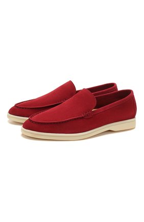Женские замшевые лоферы summer walk LORO PIANA бордового цвета по цене 47100 руб., арт. FAI1392 | Фото 1 Женские замшевые лоферы summer walk LORO PIANA бордового цвета, арт. FAI1392 | Фото 1