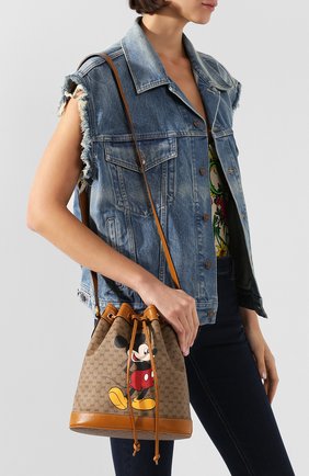 Женская сумка disney x gucci GUCCI коричневого цвета по цене 136000 руб., арт. 602691/HWXAM | Фото 2 Женская сумка disney x gucci GUCCI коричневого цвета, арт. 602691/HWXAM | Фото 2