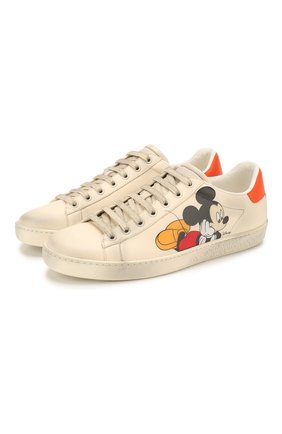 Женские кеды new ace disney x gucci GUCCI белого цвета по цене 57300 руб., арт. 602129/AY070 | Фото 1 Женские кеды new ace disney x gucci GUCCI белого цвета, арт. 602129/AY070 | Фото 1