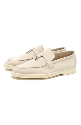Женские замшевые лоферы summer charms walk LORO PIANA бежевого цвета по цене 56300 руб., арт. FAE5444 | Фото 1 Женские замшевые лоферы summer charms walk LORO PIANA бежевого цвета, арт. FAE5444 | Фото 1