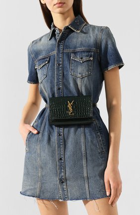 Женская поясная сумка kate SAINT LAURENT зеленого цвета по цене 78100 руб., арт. 534395/DND0J | Фото 2 Женская поясная сумка kate SAINT LAURENT зеленого цвета, арт. 534395/DND0J | Фото 2 (Размер: mini; Материал: Натуральная кожа; Ремень/цепочка: На ремешке; Стили: Классический)
