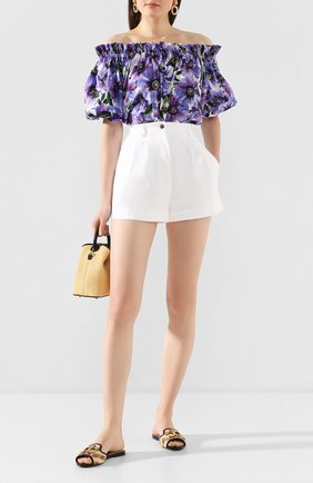 Женская хлопковый топ DOLCE & GABBANA фиолетового цвета по цене 51900 руб., арт. F71J7T/HS5GD | Фото 2 Женская хлопковый топ DOLCE & GABBANA фиолетового цвета, арт. F71J7T/HS5GD | Фото 2