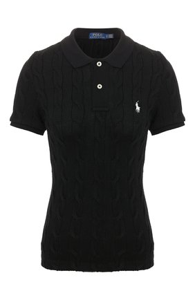 Женское хлопковое поло POLO RALPH LAUREN черного цвета по цене 15300 руб., арт. 211792058 | Фото 1 Женское хлопковое поло POLO RALPH LAUREN черного цвета, арт. 211792058 | Фото 1