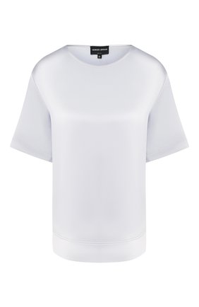 Женская шелковая блузка GIORGIO ARMANI голубого цвета по цене 97950 руб., арт. 0SHCCZ20/TZ487 | Фото 1 Женская шелковая блузка GIORGIO ARMANI голубого цвета, арт. 0SHCCZ20/TZ487 | Фото 1