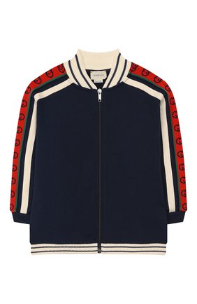 Детский хлопковая толстовка GUCCI синего цвета по цене 28200 руб., арт. 591492/XJB4P | Фото 1 Детский хлопковая толстовка GUCCI синего цвета, арт. 591492/XJB4P | Фото 1