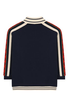 Детский хлопковая толстовка GUCCI синего цвета по цене 28200 руб., арт. 591492/XJB4P | Фото 2 Детский хлопковая толстовка GUCCI синего цвета, арт. 591492/XJB4P | Фото 2