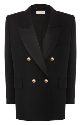 Женский шерстяной жакет SAINT LAURENT черного цвета по цене 199500 руб., арт. 614347/Y512W | Фото 1 Женский шерстяной жакет SAINT LAURENT черного цвета, арт. 614347/Y512W | Фото 1