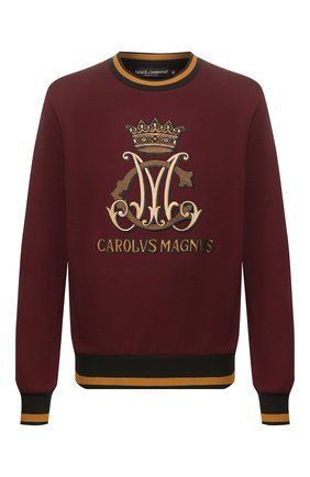 Мужской хлопковый свитшот DOLCE & GABBANA бордового цвета по цене 52600 руб., арт. G90W6Z/HU7AL | Фото 1 Мужской хлопковый свитшот DOLCE & GABBANA бордового цвета, арт. G90W6Z/HU7AL | Фото 1