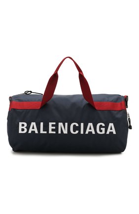 Мужская текстильная спортивная сумка wheel BALENCIAGA темно-синего цвета, арт. 581807/HPG1X | Фото 1 (Материал: Текстиль; Ремень/цепочка: На ремешке; Размер: large)