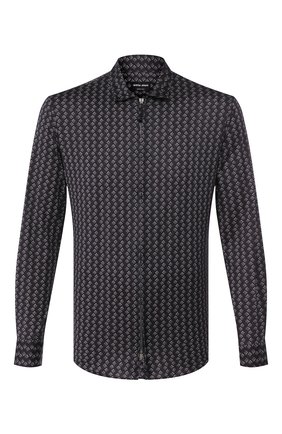 Мужская хлопковая рубашка GIORGIO ARMANI темно-синего цвета по цене 69950 руб., арт. 8WGCCZ5H/JZ545 | Фото 1 Мужская хлопковая рубашка GIORGIO ARMANI темно-синего цвета, арт. 8WGCCZ5H/JZ545 | Фото 1