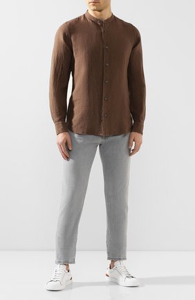 Мужская льняная рубашка Z ZEGNA коричневого цвета по цене 18300 руб., арт. VU230/ZCSG1 | Фото 2 Мужская льняная рубашка Z ZEGNA коричневого цвета, арт. VU230/ZCSG1 | Фото 2