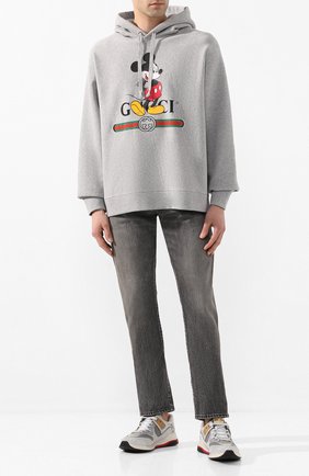 Мужской хлопковое худи disney x gucci GUCCI серого цвета по цене 89600 руб., арт. 604218/XJB68 | Фото 2 Мужской хлопковое худи disney x gucci GUCCI серого цвета, арт. 604218/XJB68 | Фото 2
