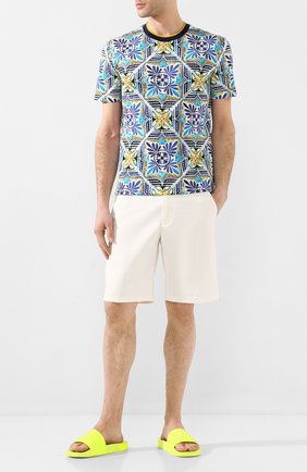 Мужские шлепанцы DOLCE & GABBANA желтого цвета по цене 19700 руб., арт. CS1786/AX681 | Фото 2 Мужские шлепанцы DOLCE & GABBANA желтого цвета, арт. CS1786/AX681 | Фото 2