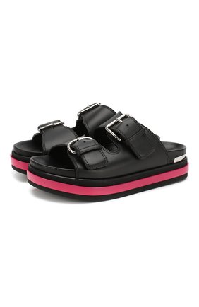 Женские кожаные шлепанцы ALEXANDER MCQUEEN розового цвета по цене 47200 руб., арт. 611722/WHXN3 | Фото 1 Женские кожаные шлепанцы ALEXANDER MCQUEEN розового цвета, арт. 611722/WHXN3 | Фото 1