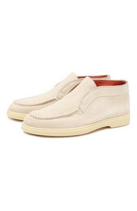 Женские замшевые ботинки SANTONI светло-серого цвета по цене 38900 руб., арт. WUYA58458TISCPYLI30 | Фото 1 Женские замшевые ботинки SANTONI светло-серого цвета, арт. WUYA58458TISCPYLI30 | Фото 1