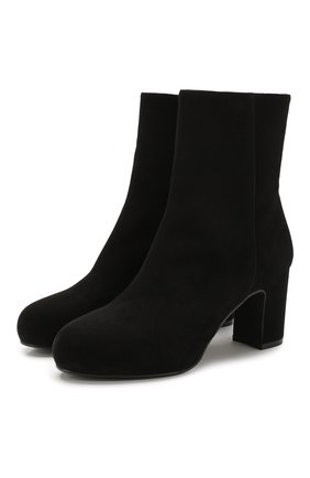 Женские замшевые ботильоны STUART WEITZMAN черного цвета по цене 47200 руб., арт. S6240 | Фото 1 Женские замшевые ботильоны STUART WEITZMAN черного цвета, арт. S6240 | Фото 1