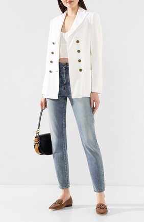 Женские замшевые лоферы TORY BURCH коричневого цвета по цене 23550 руб., арт. 63250 | Фото 2 Женские замшевые лоферы TORY BURCH коричневого цвета, арт. 63250 | Фото 2