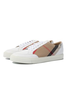 Женские комбинированные кеды BURBERRY белого цвета по цене 32300 руб., арт. 8024326 | Фото 1 Женские комбинированные кеды BURBERRY белого цвета, арт. 8024326 | Фото 1