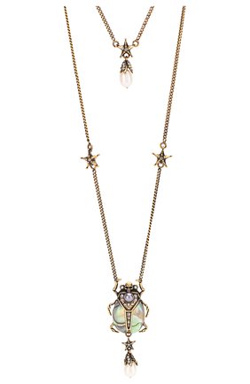 Женское колье ALEXANDER MCQUEEN золотого цвета по цене 49950 руб., арт. 553667/J160Z | Фото 2 Женское колье ALEXANDER MCQUEEN золотого цвета, арт. 553667/J160Z | Фото 2