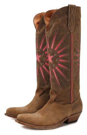 Женские замшевые сапоги wish star GOLDEN GOOSE DELUXE BRAND коричневого цвета по цене 68600 руб., арт. G36WS930.C5 | Фото 1 Женские замшевые сапоги wish star GOLDEN GOOSE DELUXE BRAND коричневого цвета, арт. G36WS930.C5 | Фото 1