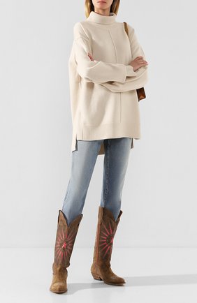 Женские замшевые сапоги wish star GOLDEN GOOSE DELUXE BRAND коричневого цвета по цене 68600 руб., арт. G36WS930.C5 | Фото 2 Женские замшевые сапоги wish star GOLDEN GOOSE DELUXE BRAND коричневого цвета, арт. G36WS930.C5 | Фото 2