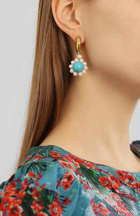 Женские серьги TIMELESS PEARLY золотого цвета по цене 31700 руб., арт. B01965 | Фото 2 Женские серьги TIMELESS PEARLY золотого цвета, арт. B01965 | Фото 2