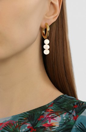 Женские серьги TIMELESS PEARLY золотого цвета по цене 29950 руб., арт. B01977 | Фото 2 Женские серьги TIMELESS PEARLY золотого цвета, арт. B01977 | Фото 2