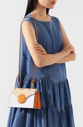 Женская сумка phoebe mini DANSE LENTE голубого цвета по цене 28300 руб., арт. MINI PH0EBE/PALE BLUE/TAN | Фото 2 Женская сумка phoebe mini DANSE LENTE голубого цвета, арт. MINI PH0EBE/PALE BLUE/TAN | Фото 2