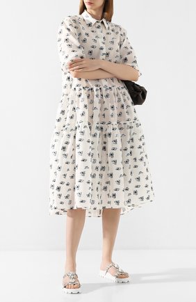 Женские кожаные шлепанцы MIU MIU белого цвета по цене 76500 руб., арт. 5XX414/79N | Фото 2 Женские кожаные шлепанцы MIU MIU белого цвета, арт. 5XX414/79N | Фото 2