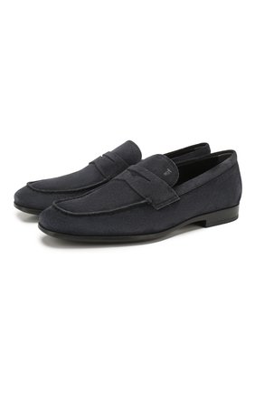 Мужские замшевые пенни-лоферы TOD’S темно-синего цвета по цене 32100 руб., арт. XXM51B00010RE0 | Фото 1 Мужские замшевые пенни-лоферы TOD’S темно-синего цвета, арт. XXM51B00010RE0 | Фото 1