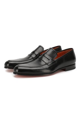 Мужские кожаные пенни-лоферы SANTONI черного цвета по цене 47750 руб., арт. MCAZ16569SA3ESCSN01 | Фото 1 Мужские кожаные пенни-лоферы SANTONI черного цвета, арт. MCAZ16569SA3ESCSN01 | Фото 1