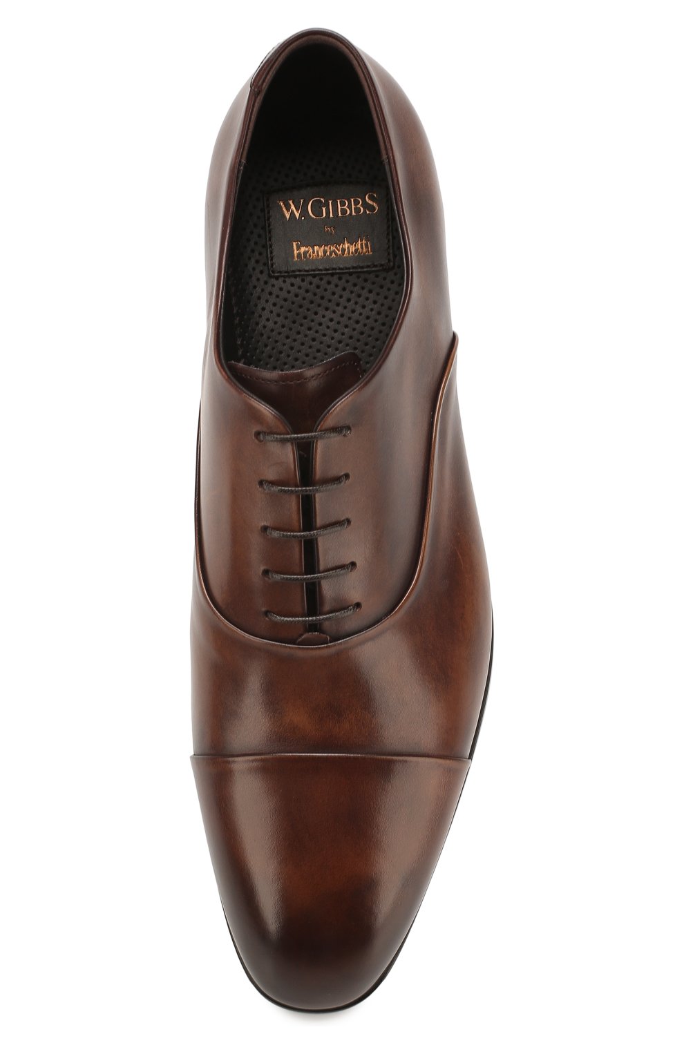 Мужские кожаные оксфорды W.GIBBS темно-коричневого цвета, арт. 2339007/1640 | Фото 5 (Материал внешний: Кожа; Материал внутренний: Натуральная кожа; Стили: Классический)