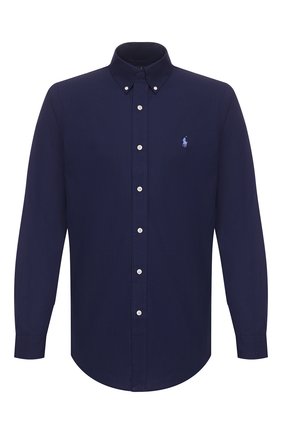 Мужская хлопковая рубашка POLO RALPH LAUREN темно-синего цвета по цене 8380 руб., арт. 710792044 | Фото 1 Мужская хлопковая рубашка POLO RALPH LAUREN темно-синего цвета, арт. 710792044 | Фото 1