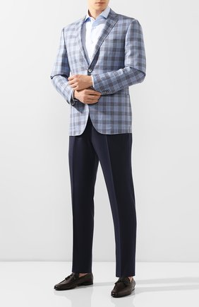 Мужская хлопковая сорочка ERMENEGILDO ZEGNA голубого цвета по цене 23200 руб., арт. 701033/9MS0BA | Фото 2 Мужская хлопковая сорочка ERMENEGILDO ZEGNA голубого цвета, арт. 701033/9MS0BA | Фото 2