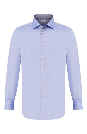 Мужская хлопковая сорочка KITON синего цвета по цене 49950 руб., арт. UCIH0660504 | Фото 1 Мужская хлопковая сорочка KITON синего цвета, арт. UCIH0660504 | Фото 1 (Длина (для топов): Стандартные; Рукава: Длинные; Материал внешний: Хлопок; Мужское Кросс-КТ: Сорочка-одежда; Принт: Однотонные; Случай: Формальный; Манжеты: На пуговицах; Воротник: Акула)