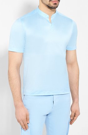 Мужская хлопковая футболка KITON голубого цвета, арт. UMCCAPH07217 | Фото 3 (Принт: Без принта; Рукава: Короткие; Длина (для топов): Стандартные; Региональные ограничения белый список (Axapta Mercury): RU; Материал внешний: Хлопок; Стили: Кэжуэл)