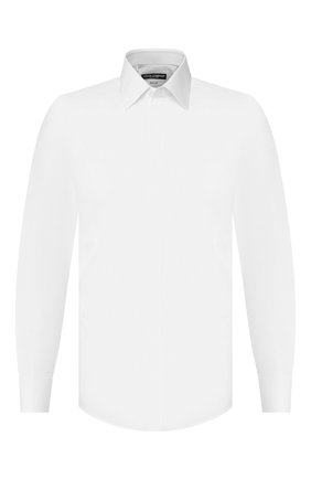 Мужская хлопковая сорочка DOLCE & GABBANA белого цвета по цене 55400 руб., арт. G5GB3T/FJ5GD | Фото 1 Мужская хлопковая сорочка DOLCE & GABBANA белого цвета, арт. G5GB3T/FJ5GD | Фото 1 (Мужское Кросс-КТ: Сорочка-одежда; Рукава: Длинные; Длина (для топов): Стандартные; Материал внешний: Хлопок; Принт: Однотонные; Случай: Вечерний; Воротник: Кент)