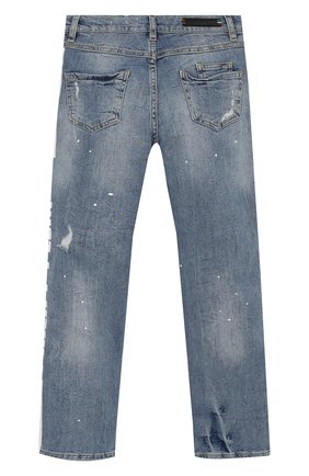 Детские джинсы PHILIPP PLEIN синего цвета по цене 31710 руб., арт. S20C BDT0233 PDE004N | Фото 2 Детские джинсы PHILIPP PLEIN синего цвета, арт. S20C BDT0233 PDE004N | Фото 2